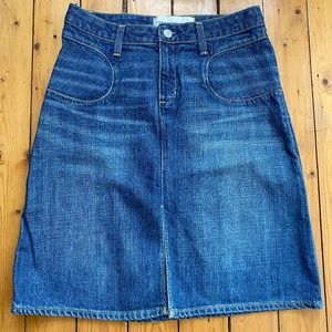 Paper Demin And Cloth Knee Length Skirt